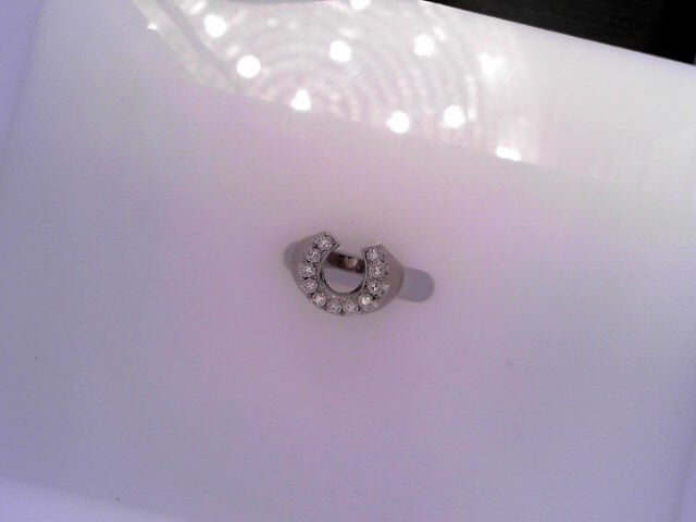 14k White Gold Diamond Horseshoe Ring