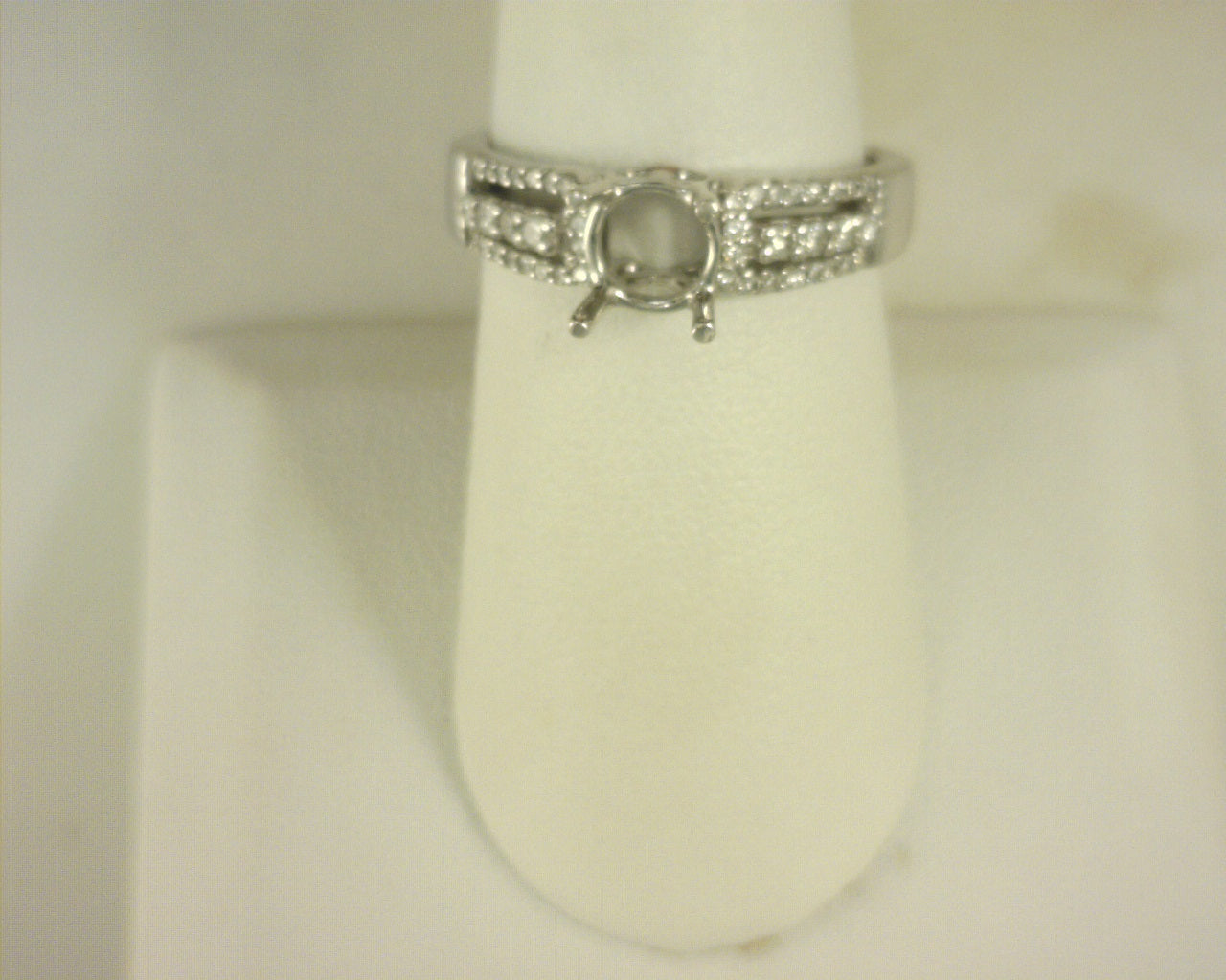 Diamond Semi Mount Ring 14K White Gold