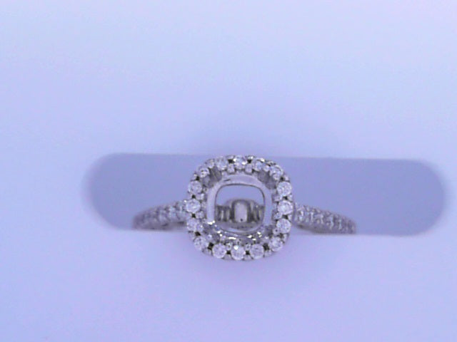 Diamond Semi Mount Ring 14K White Gold