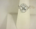 Diamond Solitaire Ring .98cttw 19K White Gold <br>CZ Center