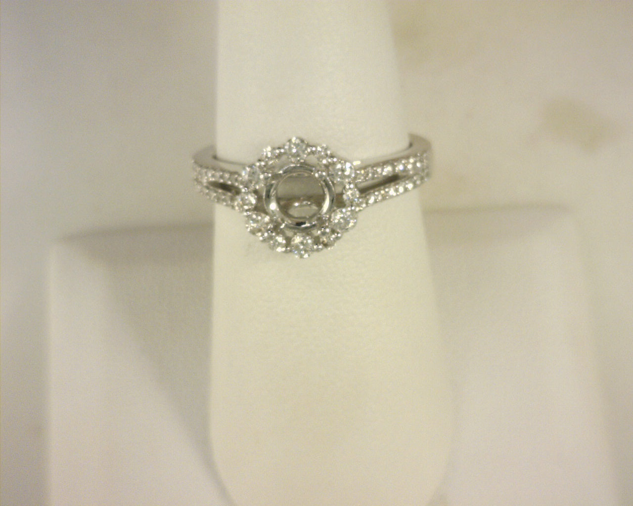 Diamond Semi Mount Ring .53cttw 14K White Gold