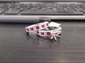 Diamond and Ruby White 14 Karat Ring Set Size 6.5