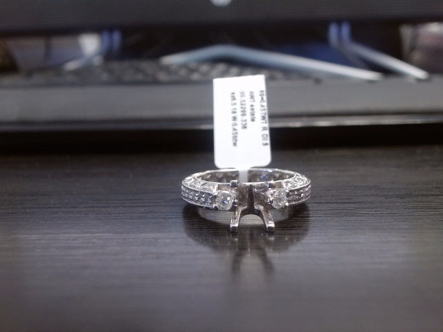 White Gold Eternity Band Semi-Mount Engagement Ring