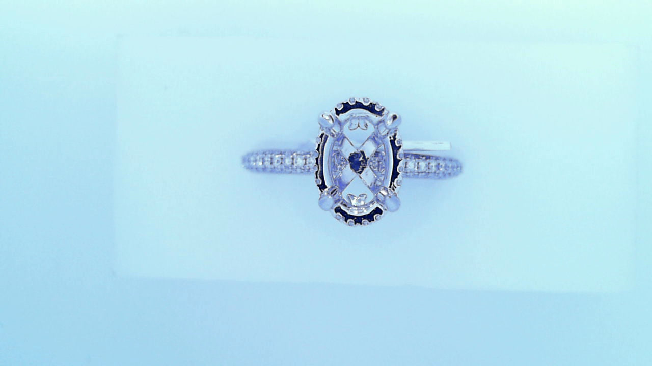 Gabriel NY Caly - 14K White Gold Oval Halo Diamond Engagement Ring .44cts #S1753843