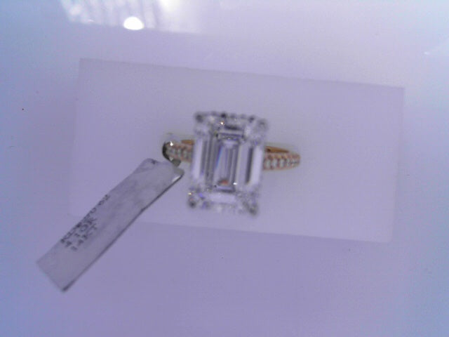 Davianni white gold head with yellow gold diamond pave  5.04 LAB center stone NO DISCOUNT