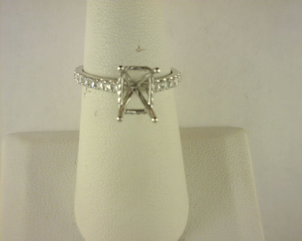 Diamond Semi Mount Ring .88ct 14K White Gold