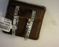 10K White Gold Diamond Ladies Hoop Earrings