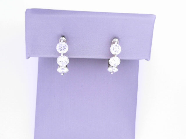 14k Yellow Gold Diamond Huggie Earrings