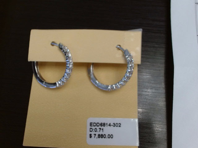 White Gold Diamond Hoop Earrings