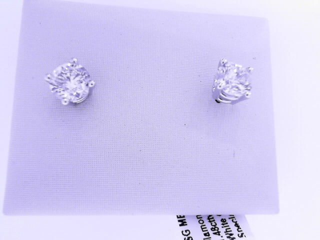 Diamond Stud Earrings 1.48cttw Round 14K White Gold I1 F<br>Specials