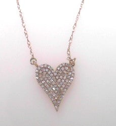 Diamond Heart Pendant 10K Rose Gold