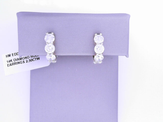 14K DIAMOND HOOP EARRINGS 2.50CTW