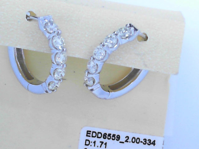 14K DIAMOND HOOP EARRINGS