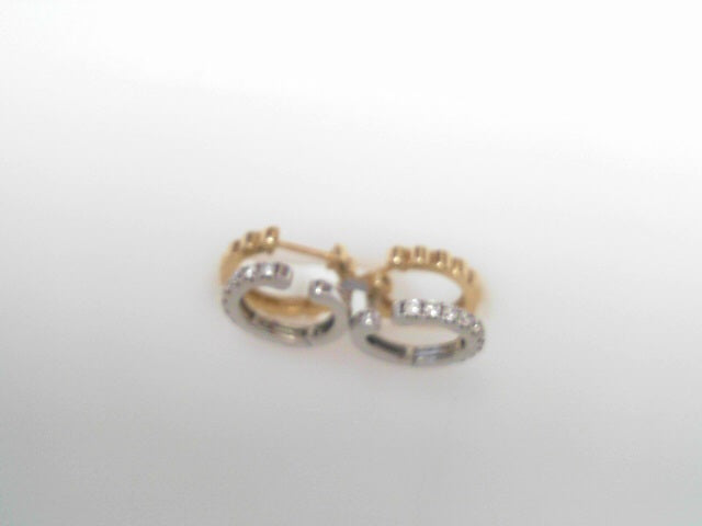 Gabriel NY 14K Two Tone Gold Diamond Easy Stackable Earrings .50ctw S1761042