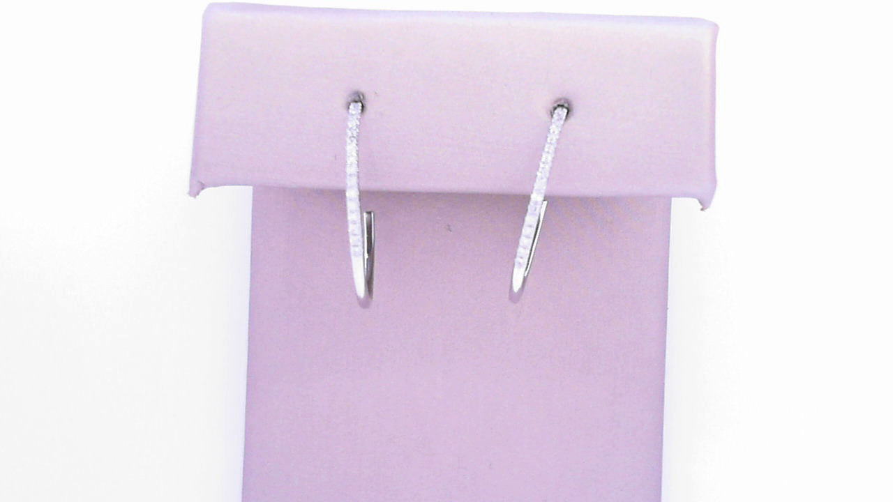 Diamond Hoop Earrings 14K White Gold