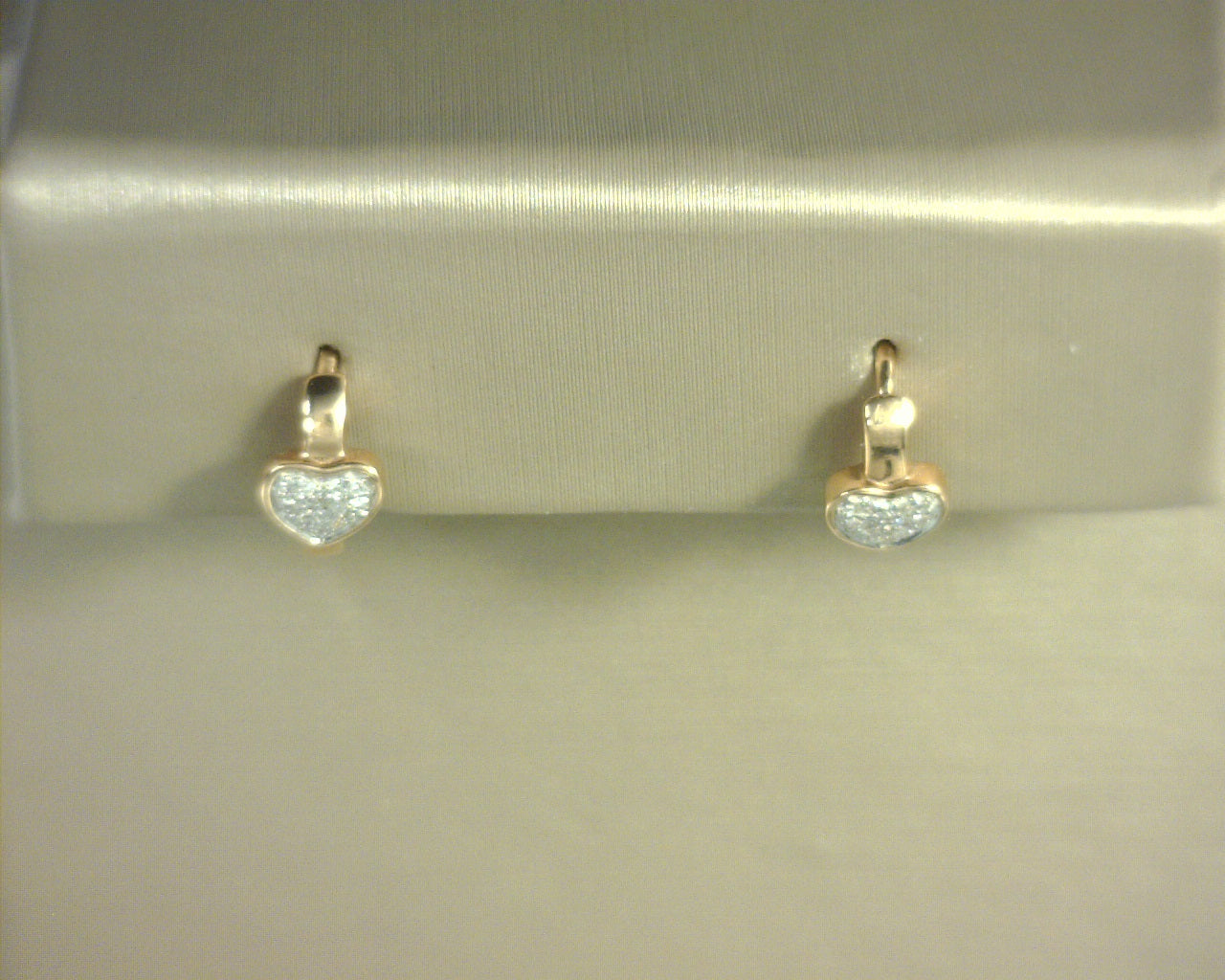 Diamond Heart Hoop Earrings .05ctw 14K Rose Gold