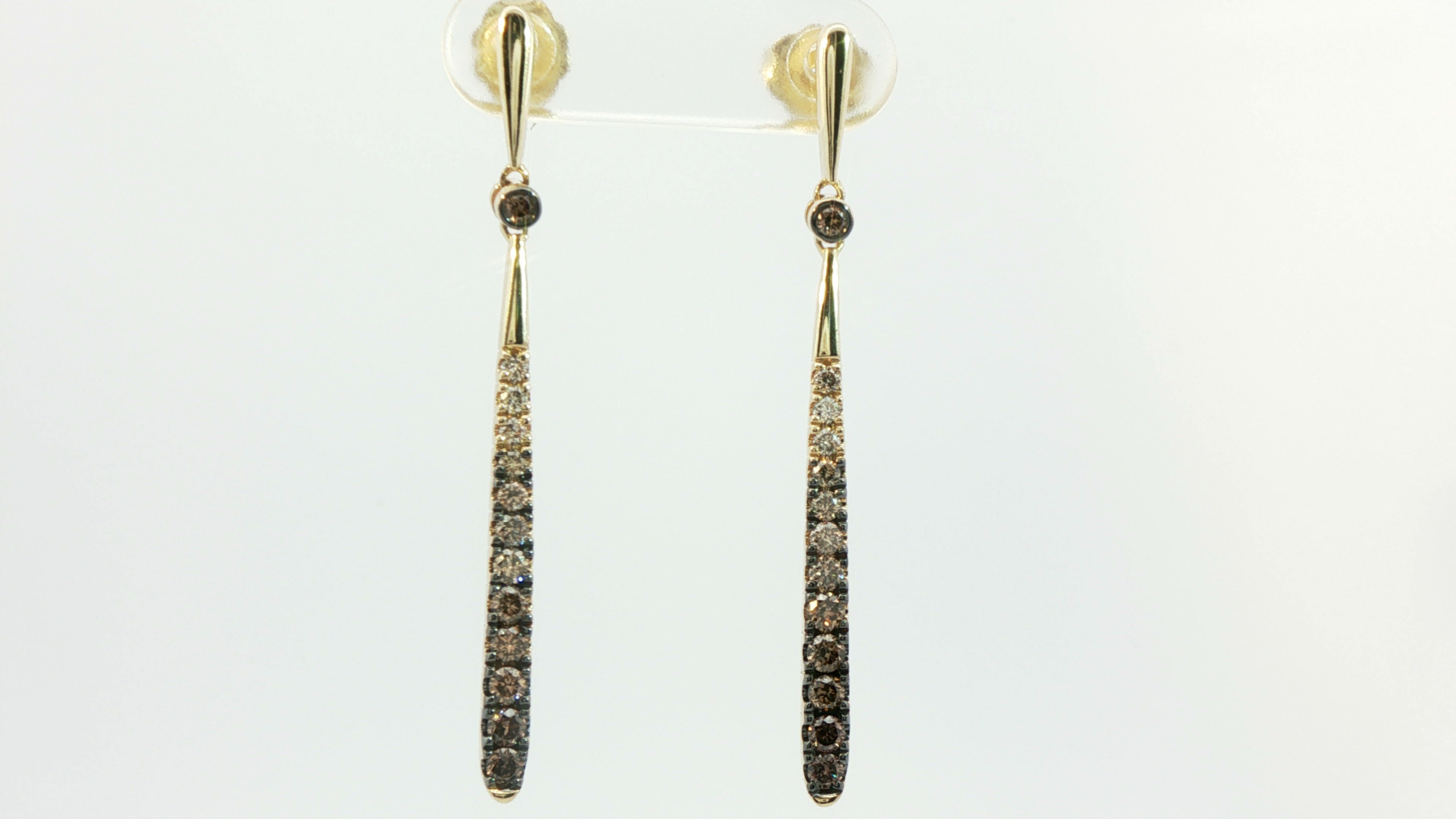Le Vian Ombre Earrings featuring 5/8 cts. Chocolate Ombré Diamonds® set in 14K Honey Gold™