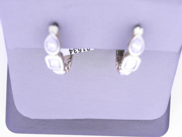 Heera Moti Diamond Hoop Earrings 14K Yellow Gold