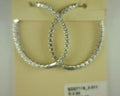 Heera Moti Diamond Hoop Earrings 14K White Gold 2.90ct