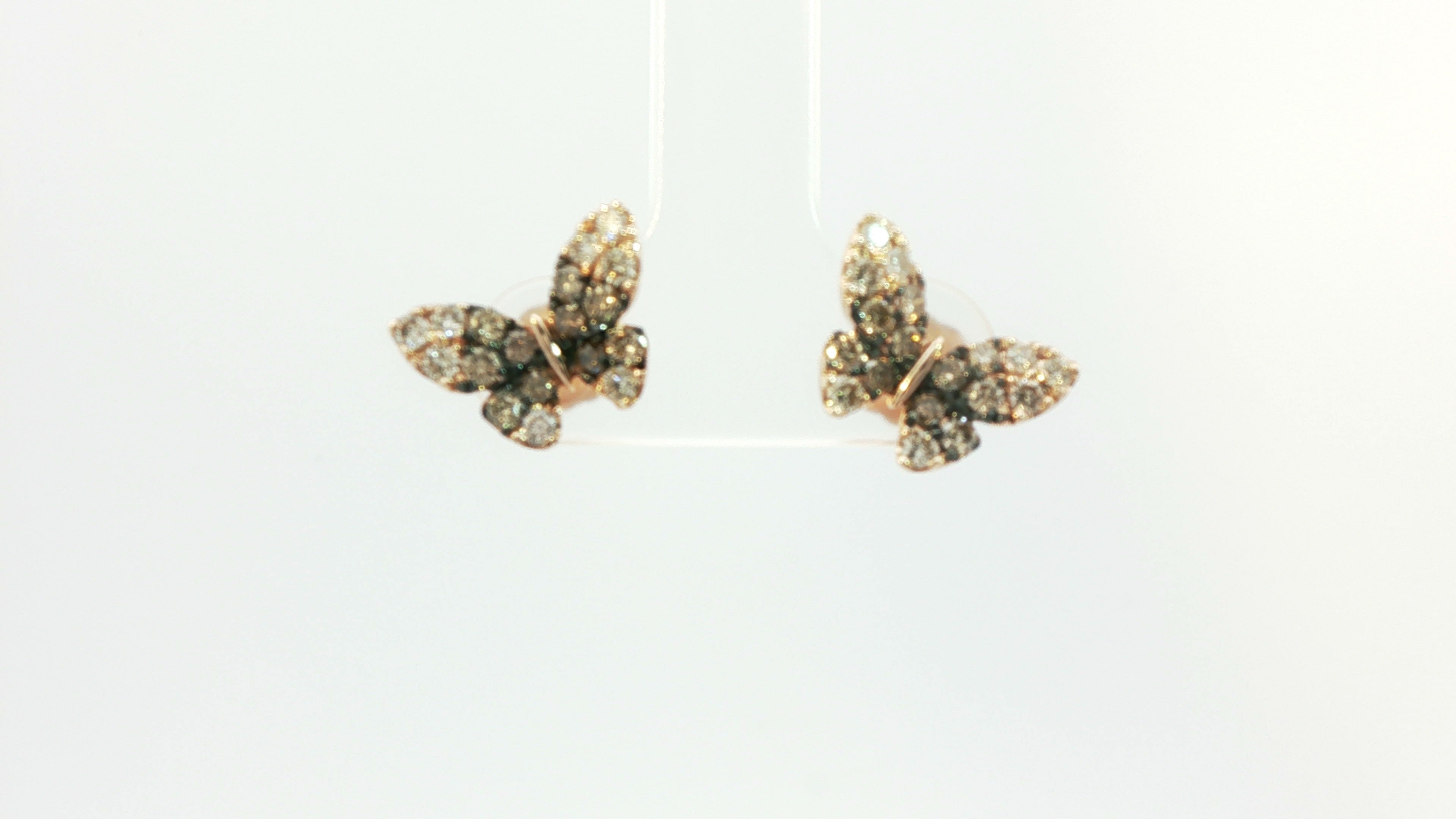 Le Vian Ombre Earrings featuring 5/8 cts. Chocolate Ombré Diamonds®, 1/20 cts. Vanilla Diamonds® set in 14K Strawberry Gold®