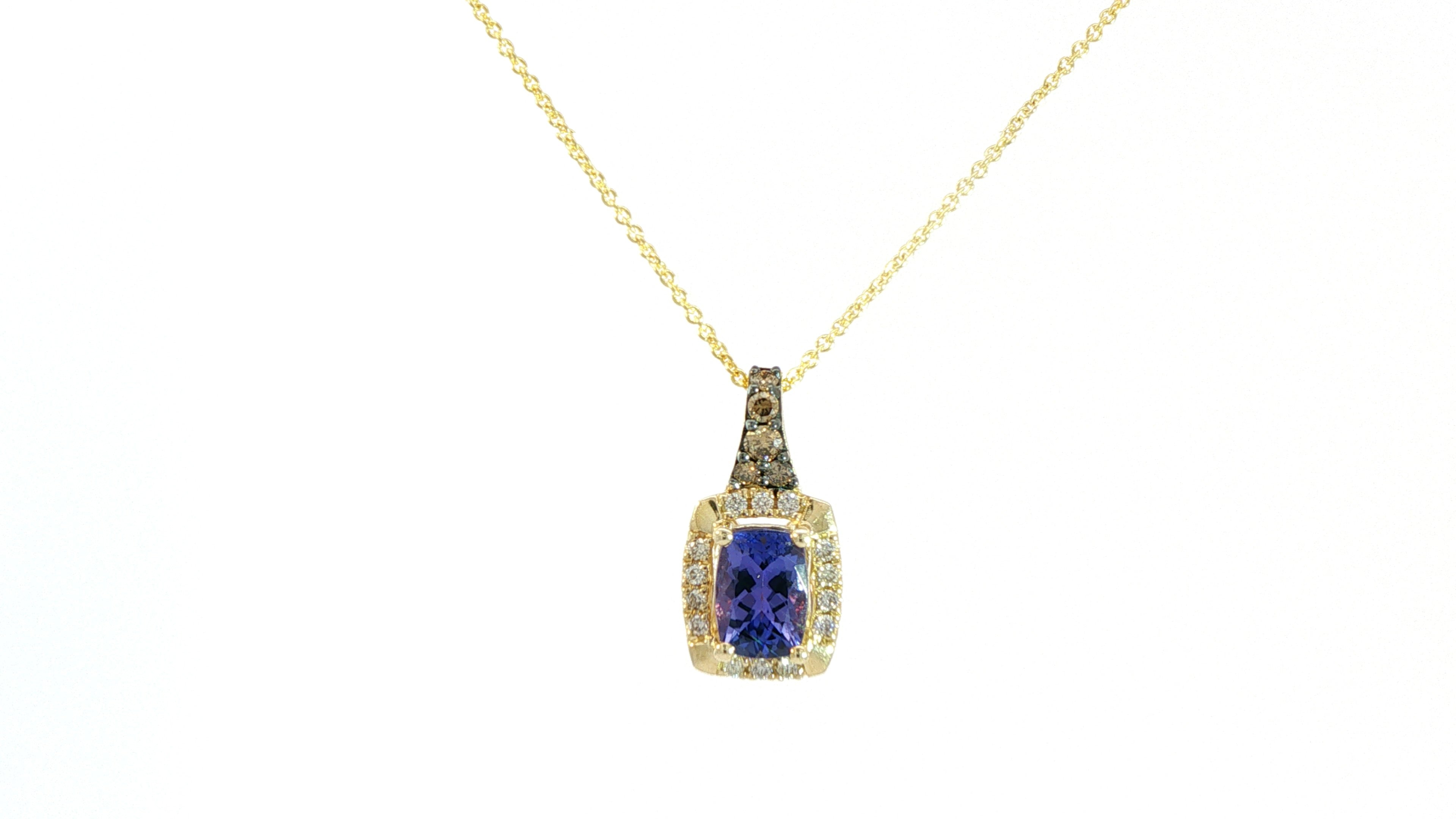 14KT HONEY GOLD BLUEBERRY TANZANITE 7/8CTS PENDANT