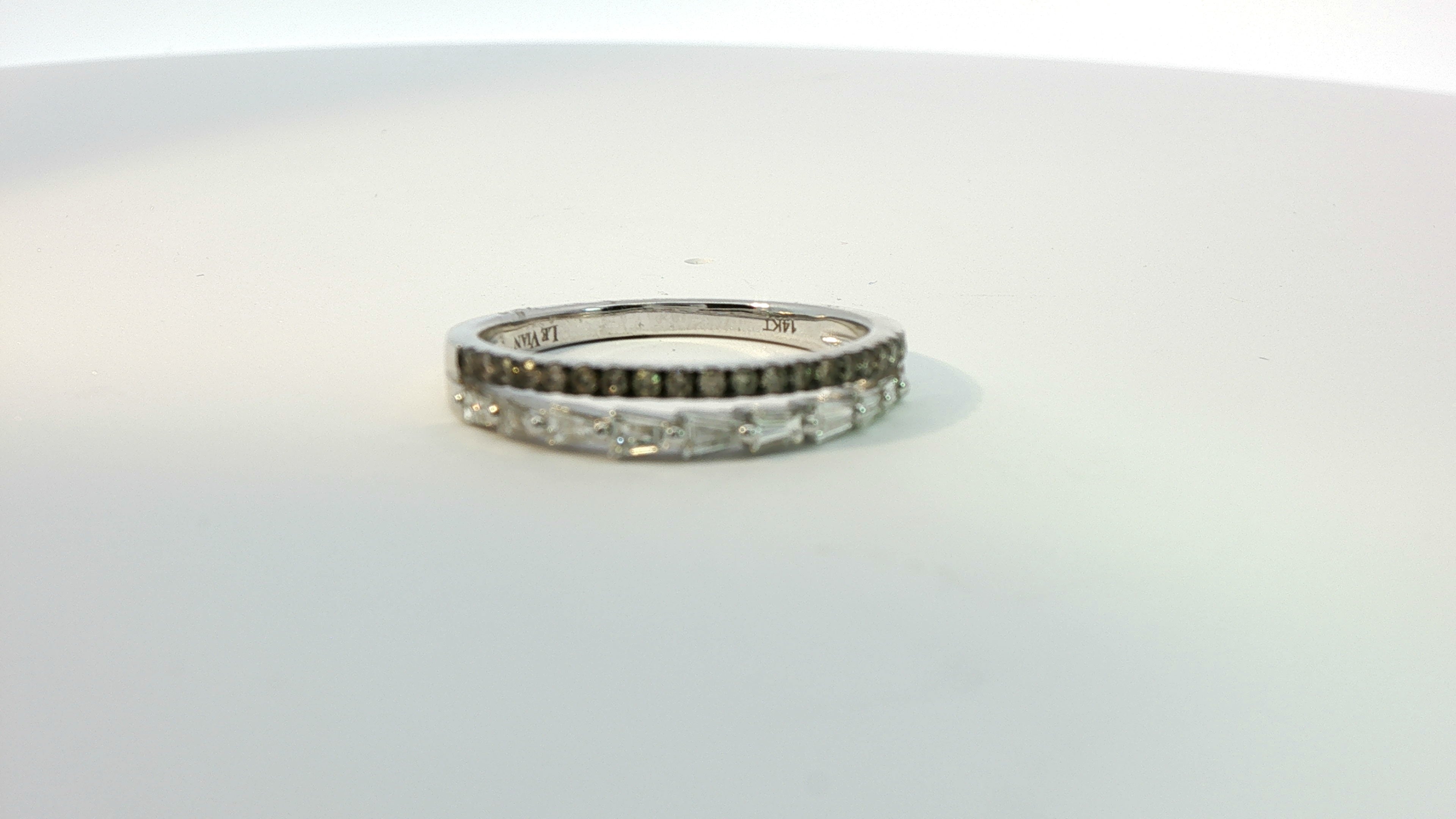 14K WHITE GOLD DIAMOND AND CHOCOLATE DIAMOND BAND