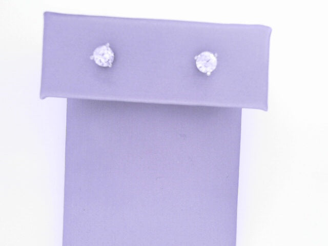 Diamond Stud Earrings .77ct 14K White Gold