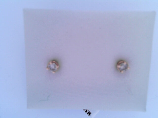 Diamond Stud Earrings .25cttw Round 14K Rose Gold i1 f