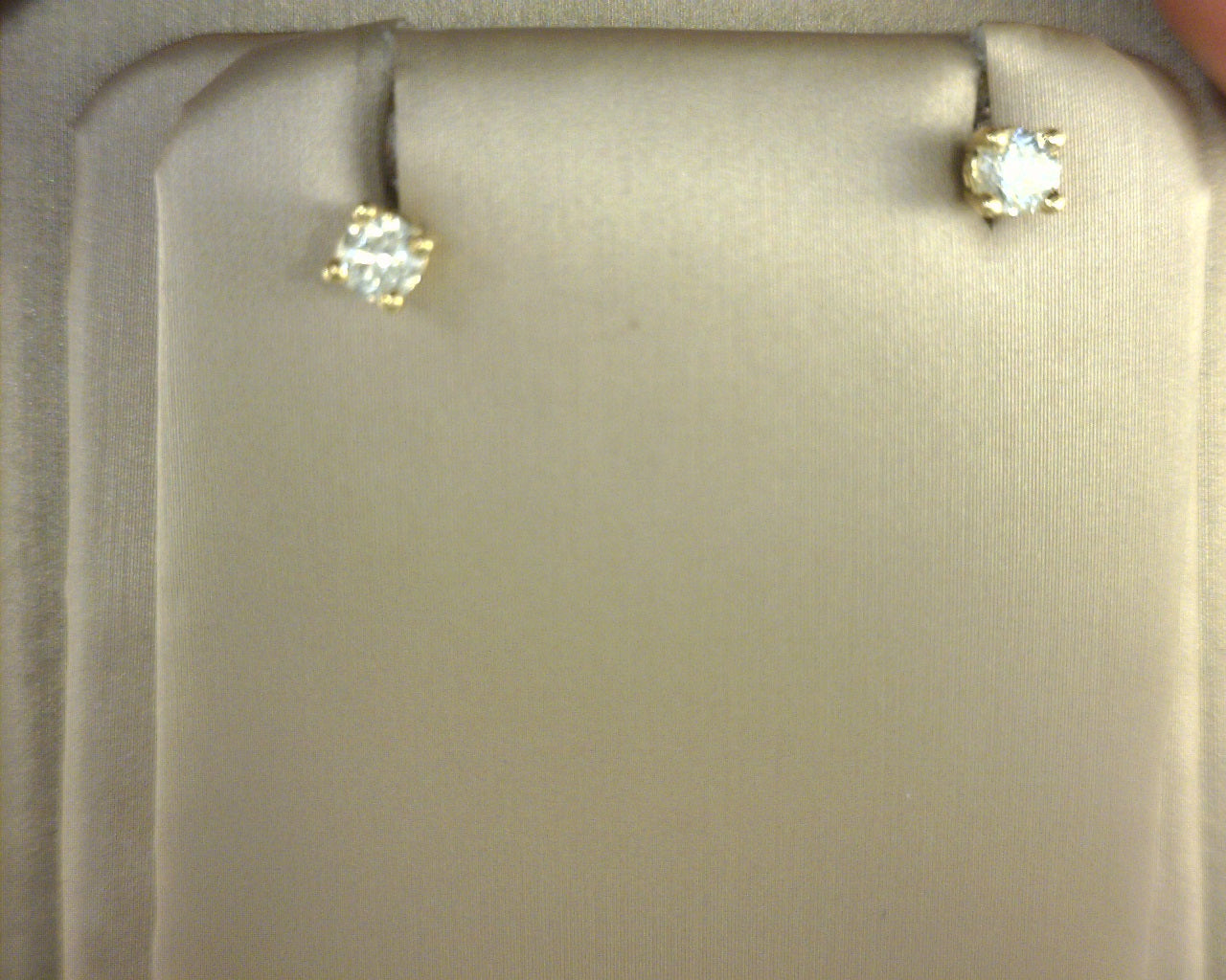 Diamond Stud Earrings Round .48ct 14K Yellow Gold