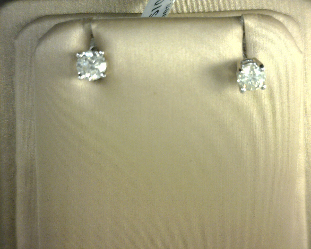 Diamond Stud Earrings 1.08ct 14K White Gold