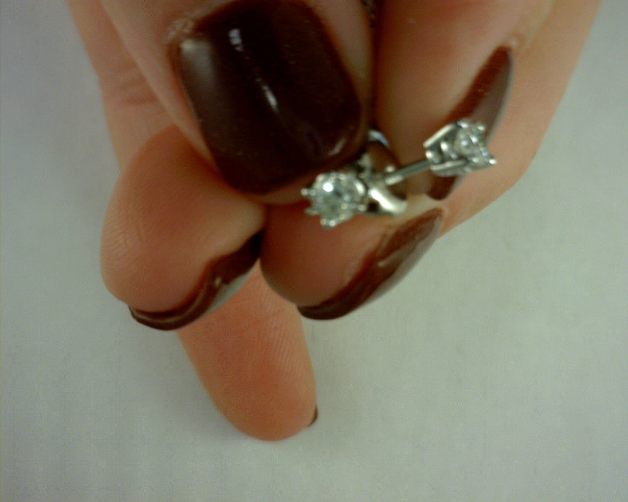 0.32 TCW 14KT WHITE GOLD DIAMOND STUDS