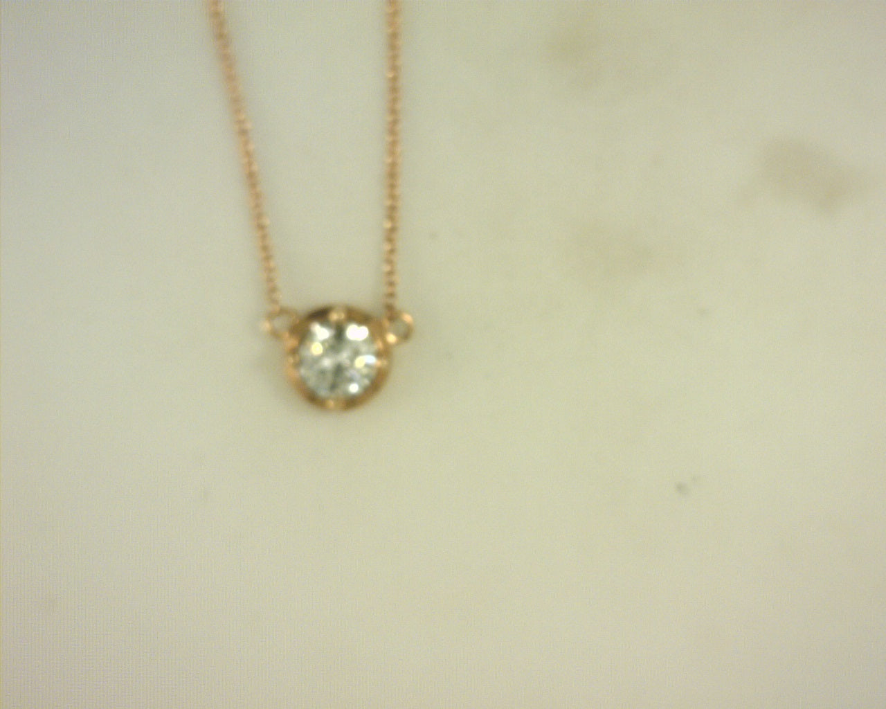 Diamond Solitaire Pendant 14K Rose Gold I1 I color