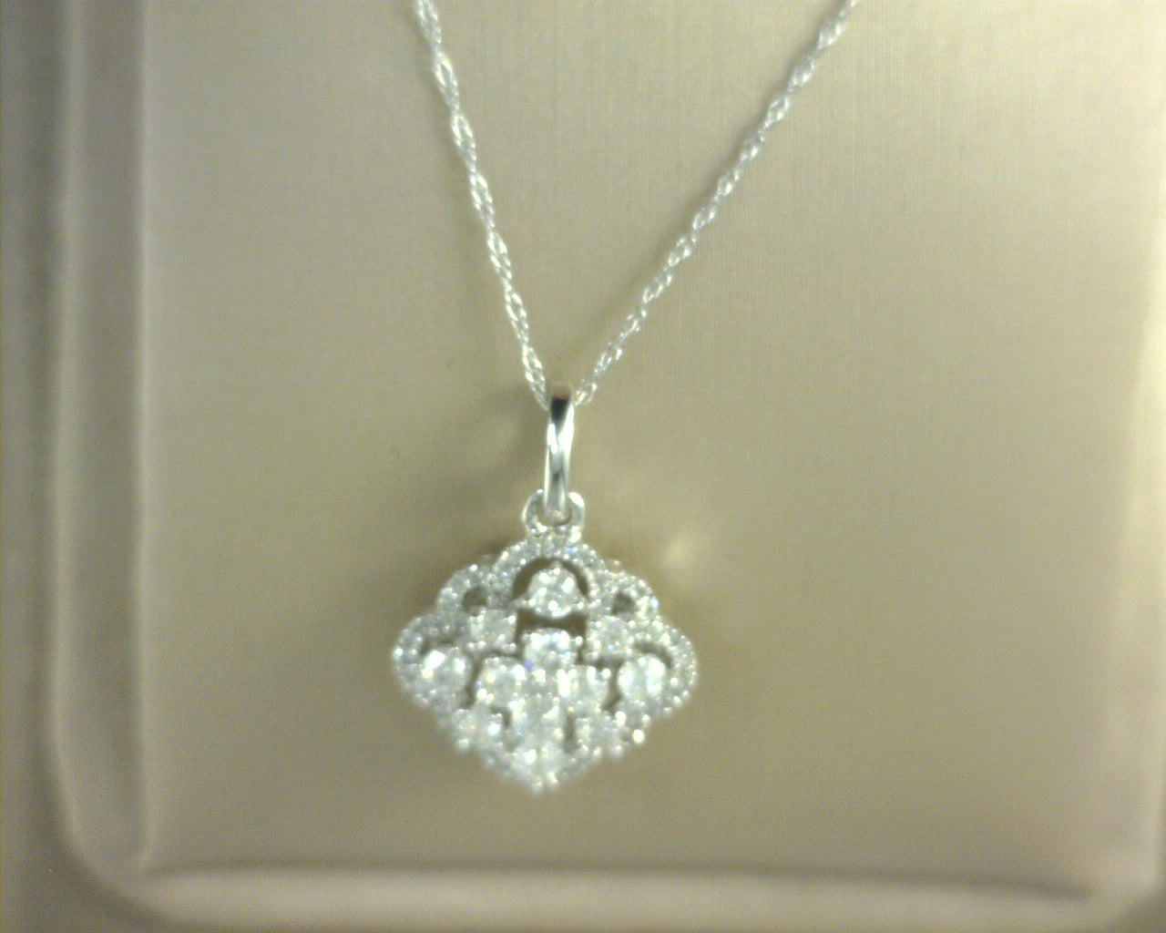 Diamond Pendant .88ctw 14K White Gold