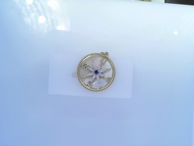 GABRIEL 14K DIAMOND AND SAPPHIRE PENDANT