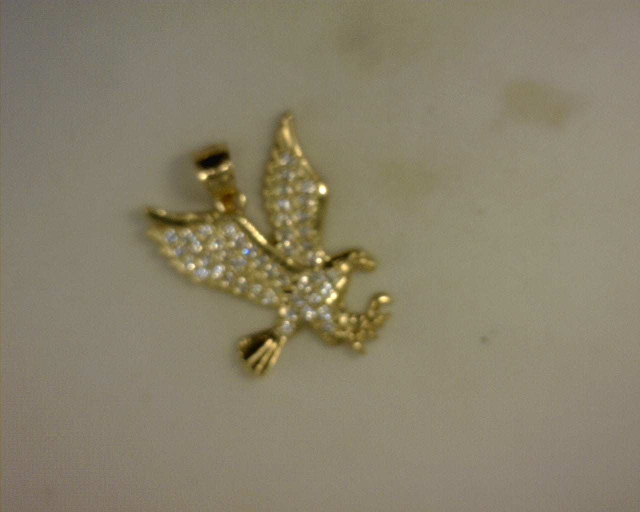 10kt CZ Eagle Pendant