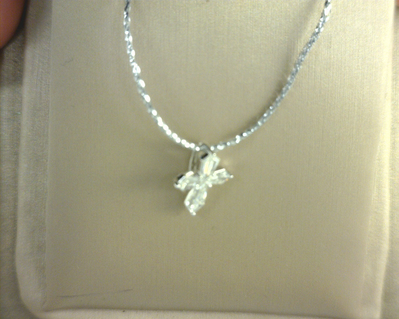 Diamond Cross Pendant .47ct 14K White Gold