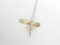 Heera Moti Diamond Cross Pendant .64ct 14K Yellow Gold