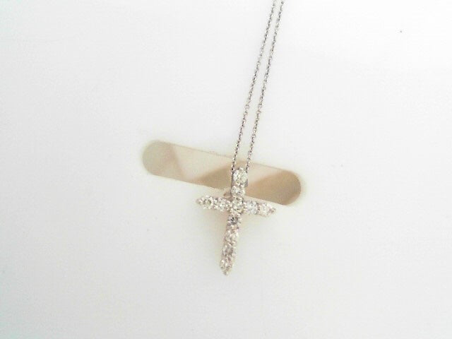 Heera Moti Diamond Cross Pendant .64ct 14K Yellow Gold