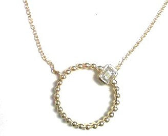 Heera Moti Diamond Pendant .283ct 14K Yellow Gold