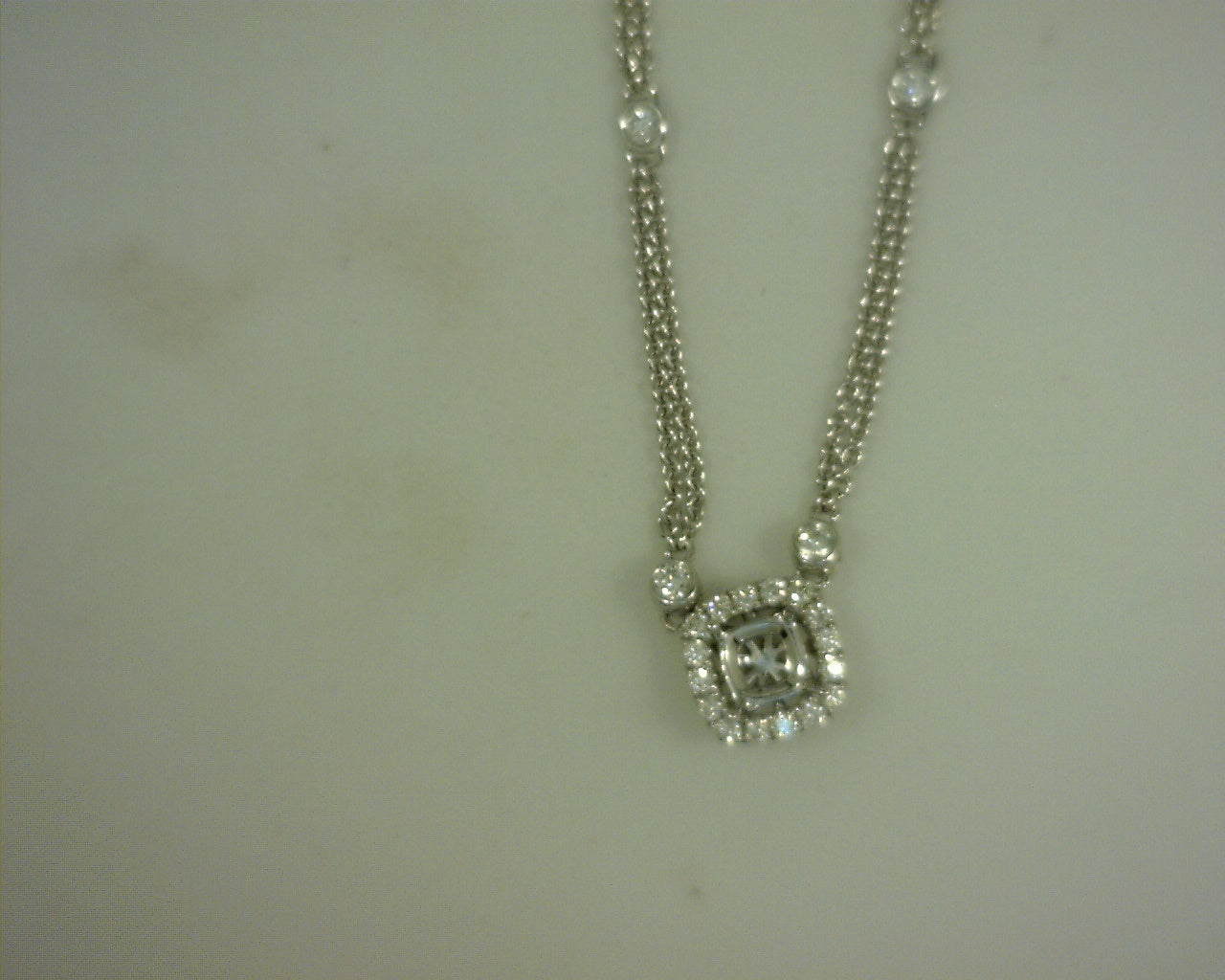 Diamond Semi Mount Pendant .21cttw 18K White Gold