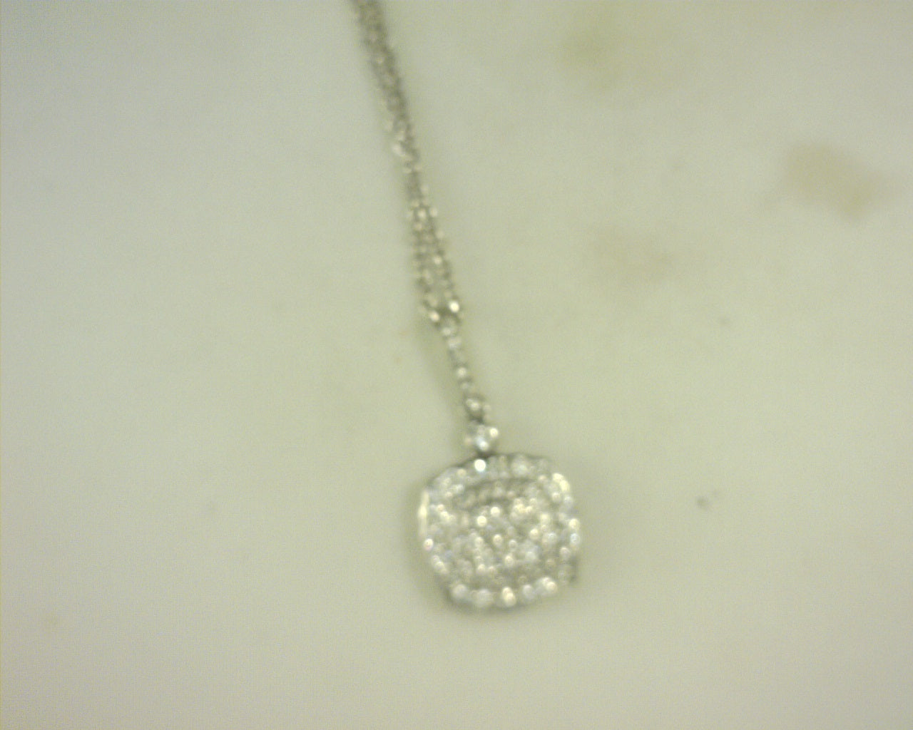 Diamond Cluster Pendant 14K White Gold