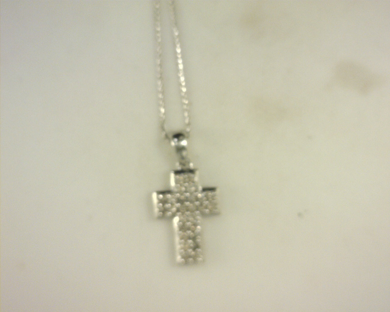 Diamond Cross Pendant 14K White Gold