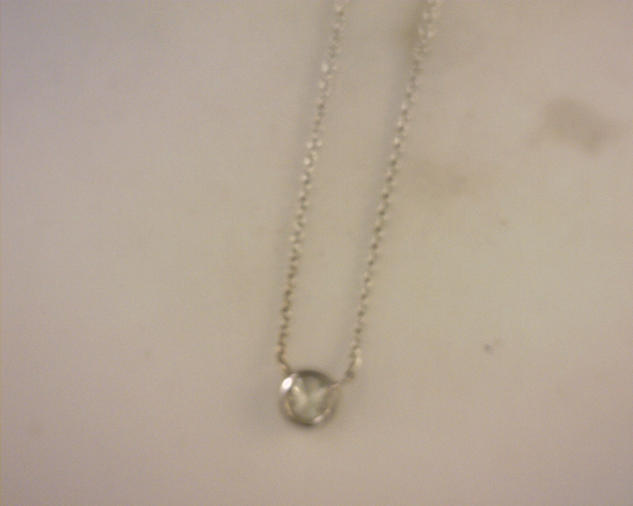 Diamond Bezel Pendant .50cttw Round 14K White Gold