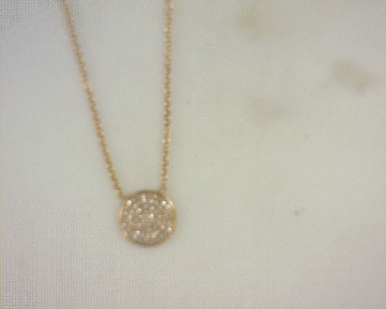 Diamond Pave Necklace .15cttw 14K Rose Gold