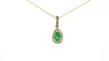 Levian Pendant .52ct Emerald .27Diamonds 14K Yellow Gold