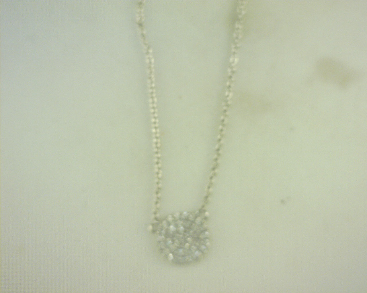 Diamond Pave Necklace .24cttw Round 14K White Gold