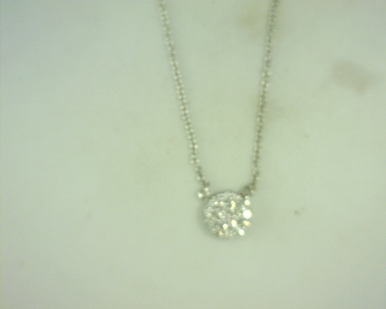 Diamond Cluster Necklace .17cttw 14K White Gold