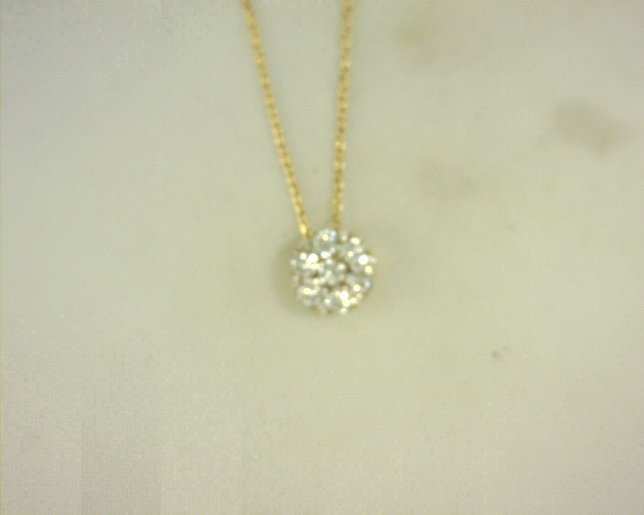 Diamond Cluster Pendant .60cttw Round 14K Yellow Gold