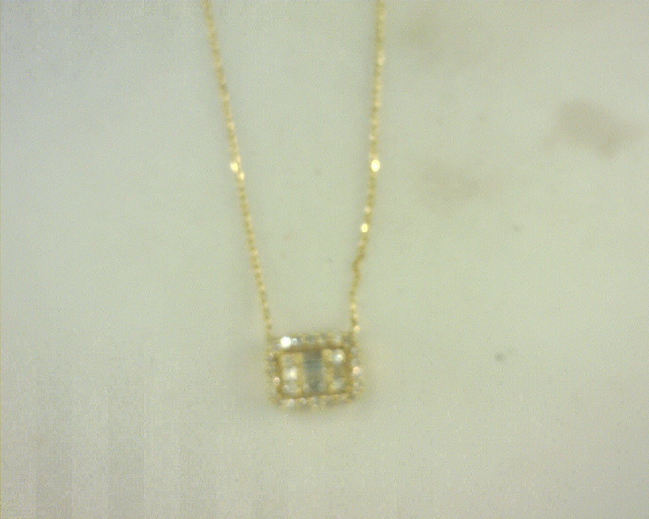 Diamond Baguette Pendant 14K Yellow Gold