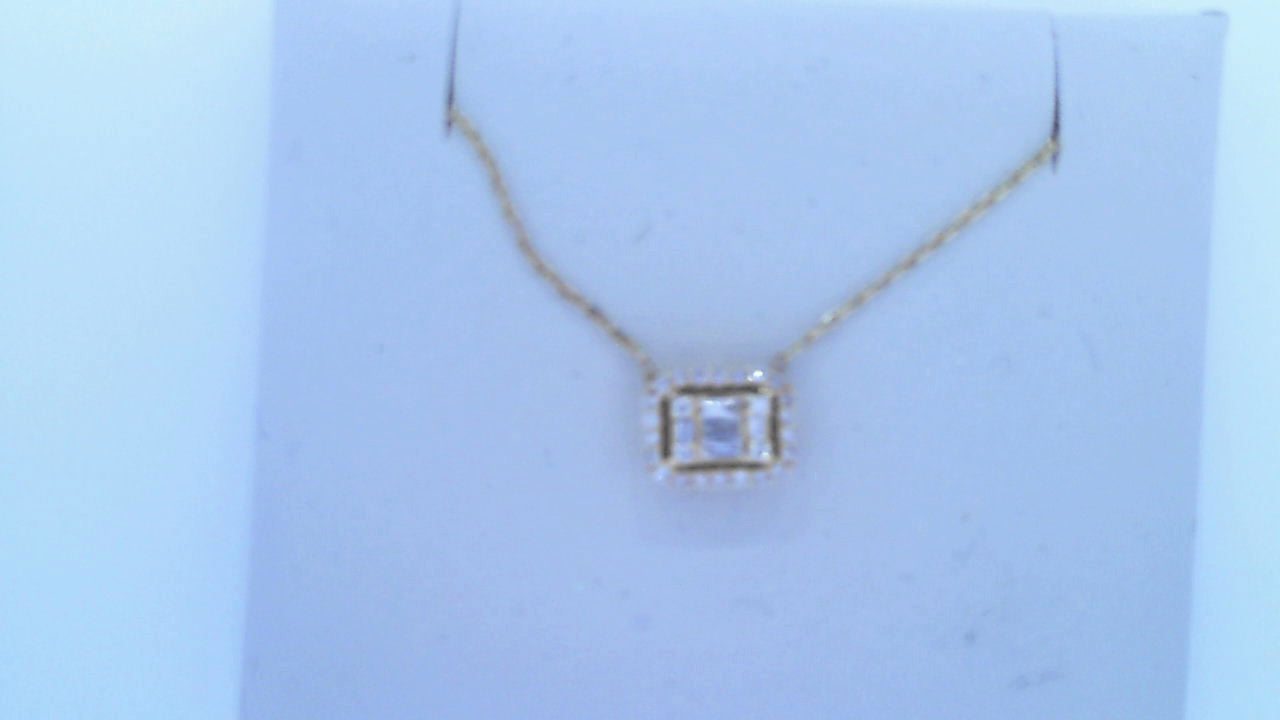 Diamond Baguette Pendant .13cttw 14K Yellow Gold